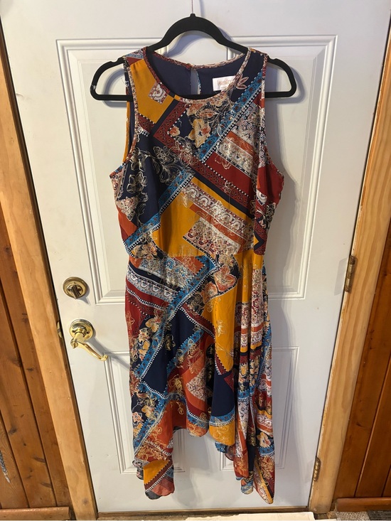 Laundry By Shelli Segal Dresses & Skirts - Laundry By Shelli Segal Sleeveless Patchwork Dress in Mustard, Navy & Rust 14